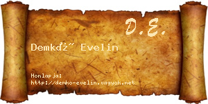 Demkó Evelin névjegykártya