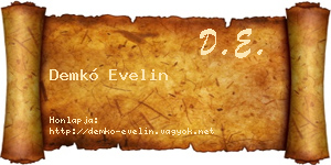 Demkó Evelin névjegykártya